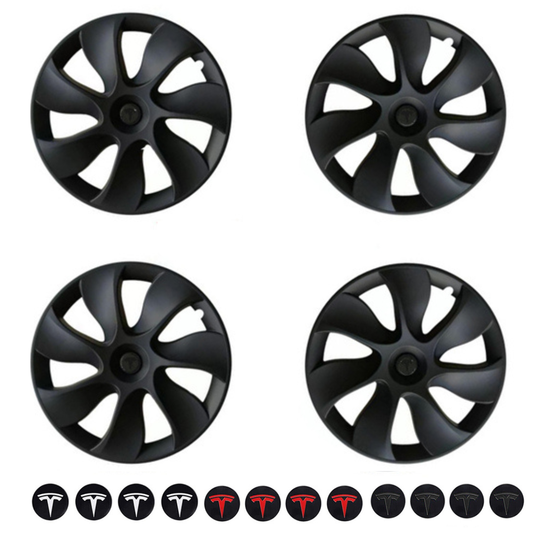 Wheel Cover Caps 19Inch For Tesla Model Y - Matte Black
