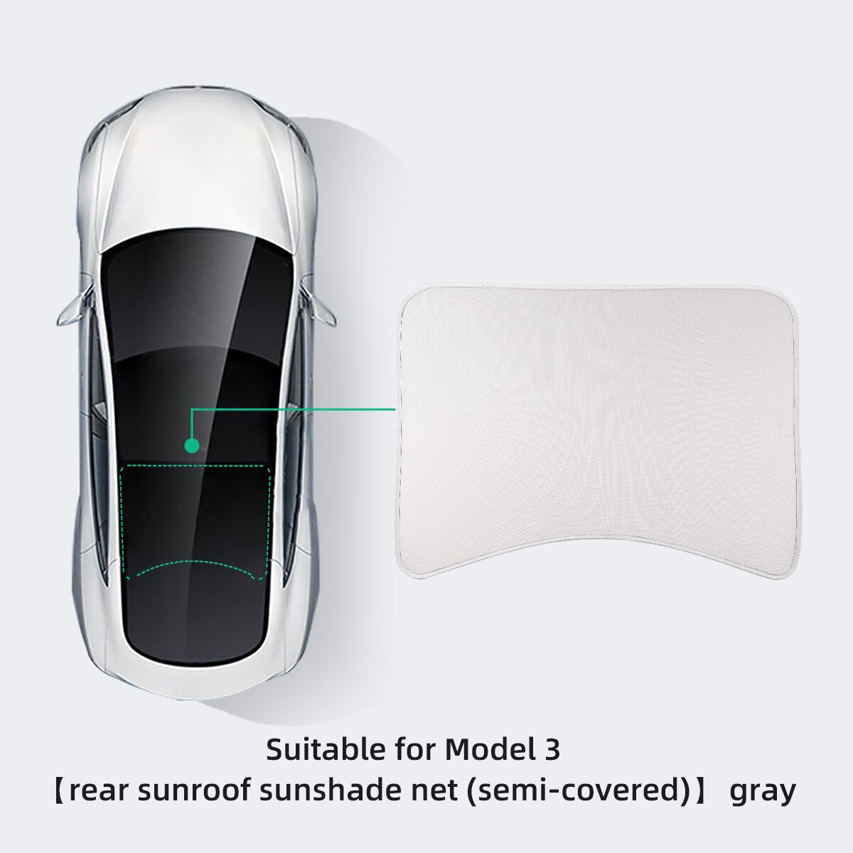 Sunshade for Glass Roof of Tesla Model 3